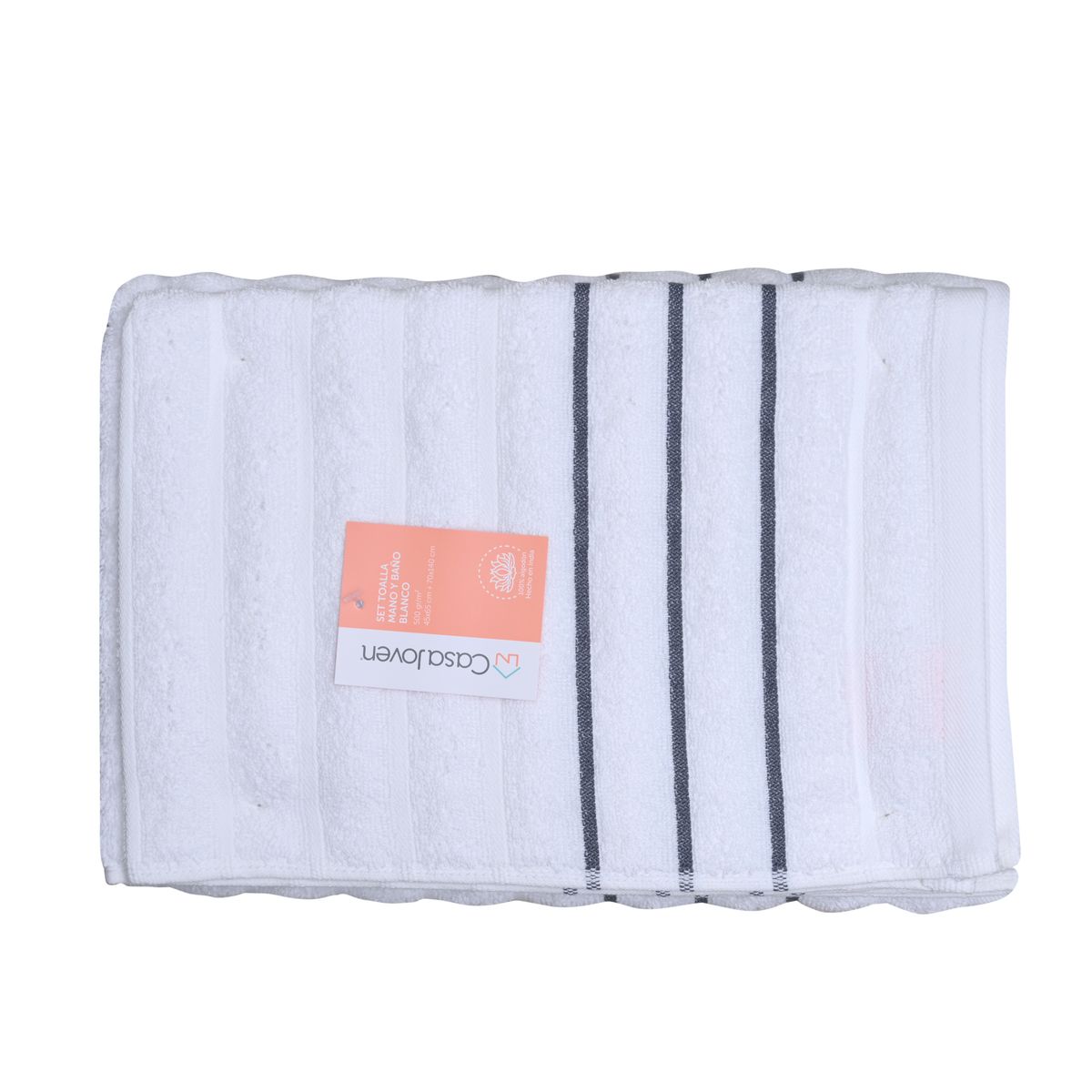 CASA JOVEN - Set Toalla Mano y Baño Casa Joven 500Gsm Blanco