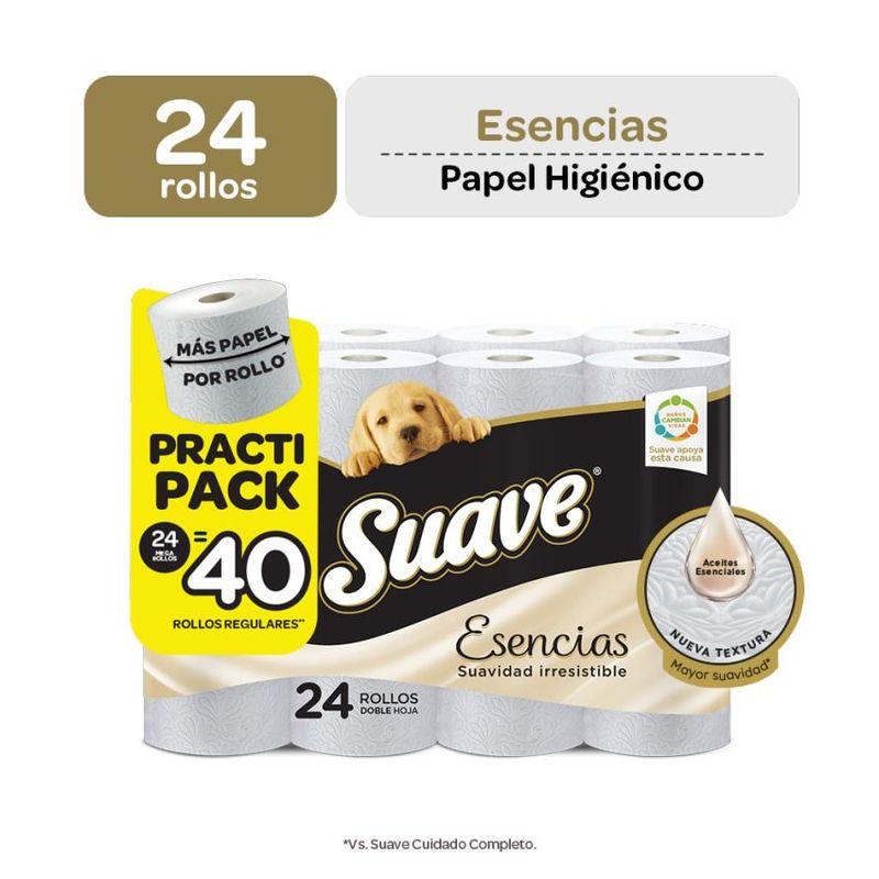 SUAVE - Papel Higiénico Suave Esencias Empaque 24 Rollos