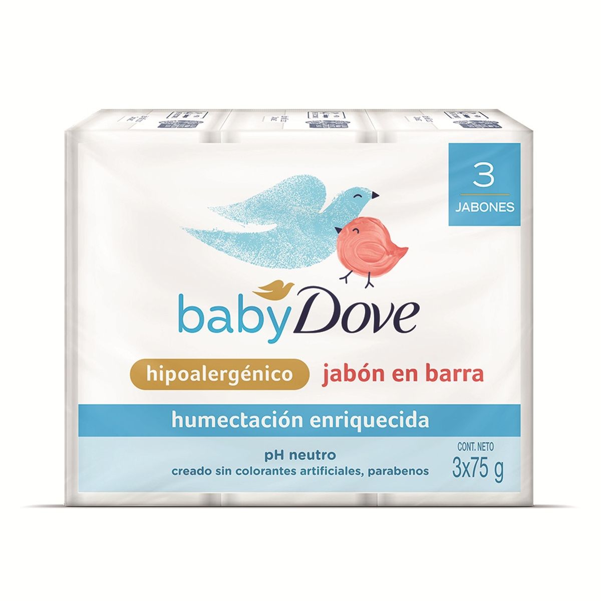 DOVE - Jabón de Tocador en Barra Dove Baby Humectación Enriquecida Empaque 3 Und