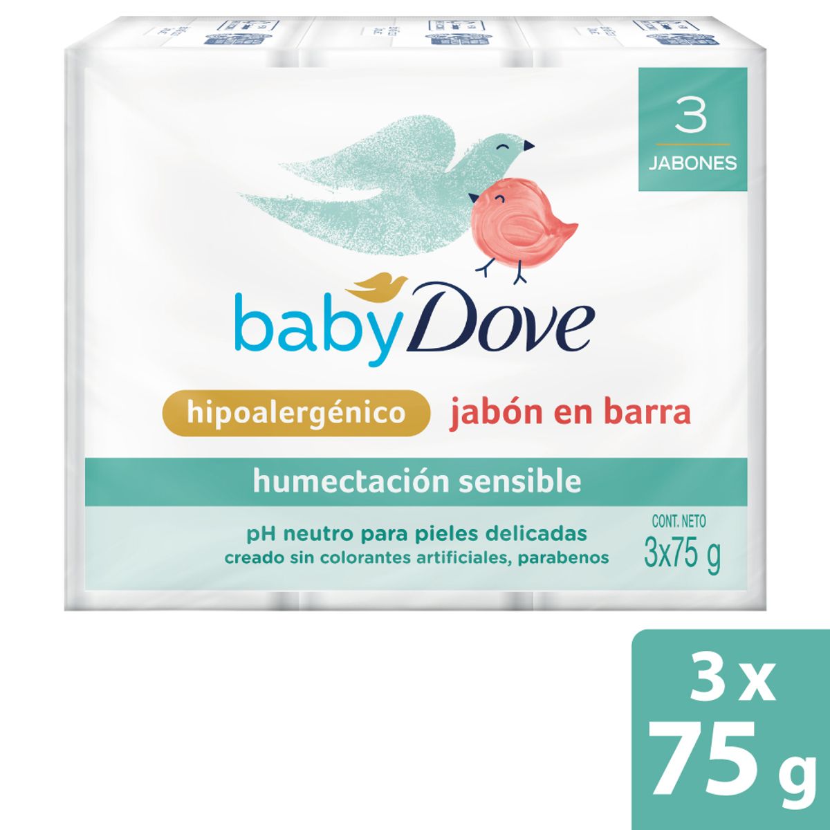DOVE - Jabón de Tocador Dove Baby Humectación Sensible Empaque 3 Und