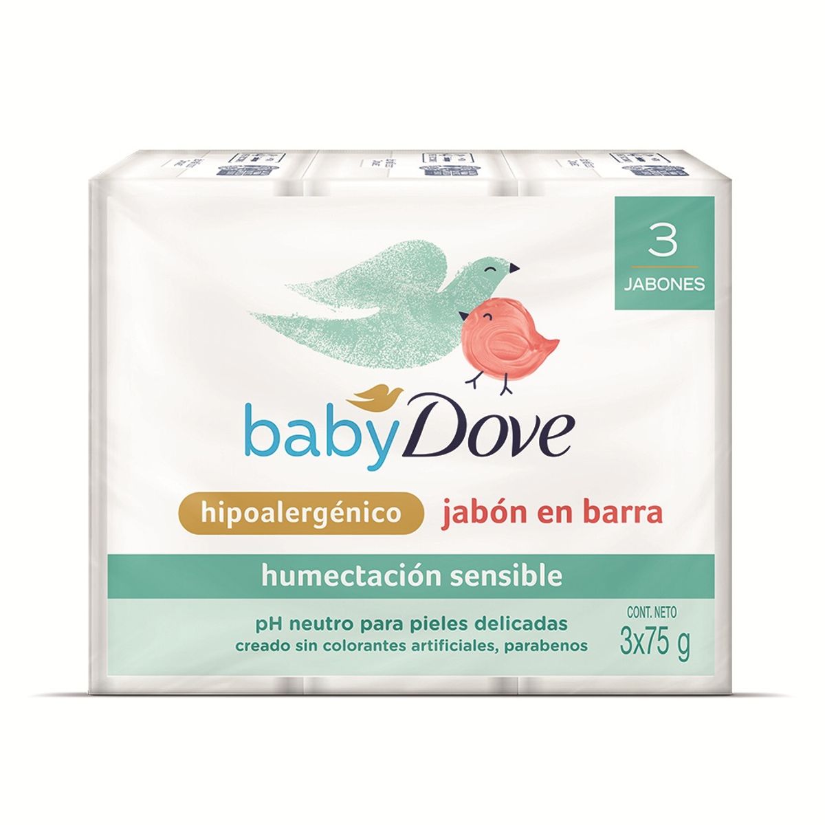 DOVE - Jabón de Tocador Dove Baby Humectación Sensible Empaque 3 Und