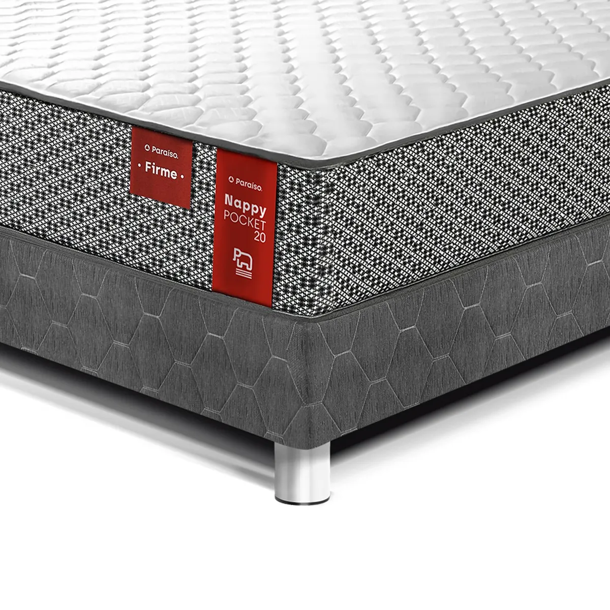 PARAISO - Cama Nappy Pocket 20 1.5 Plaza + Puff