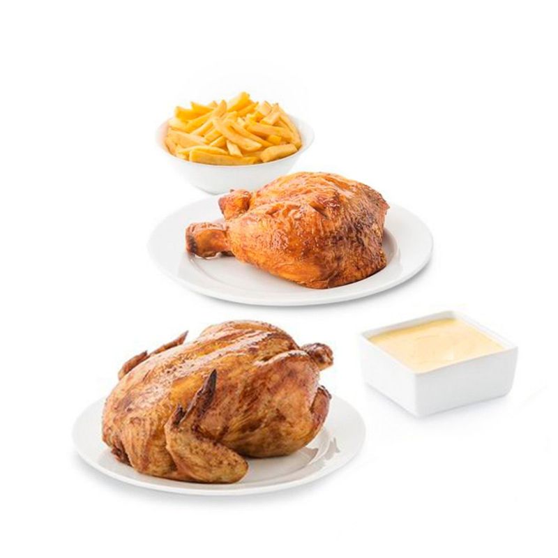 TOTTUS - 1 Pollo + 1/4 de Pollo + Papas + Ají