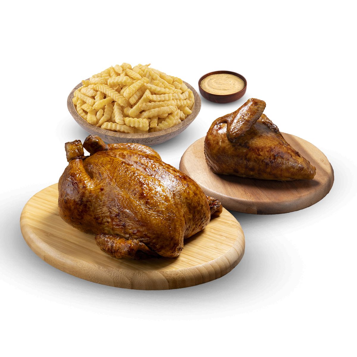 TOTTUS - Pollo Rostizado + 1/4 de Pollo Rostizado + Porción De Papas + 1 Ají