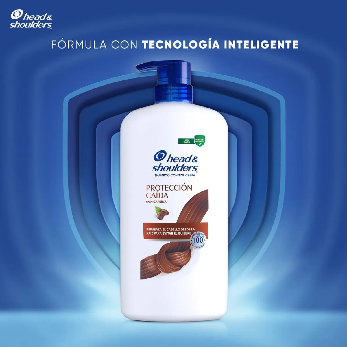 HEAD SHOULDERS - Shampoo Head & Shoulders Protección Caída Cafeína Botella 850 mL