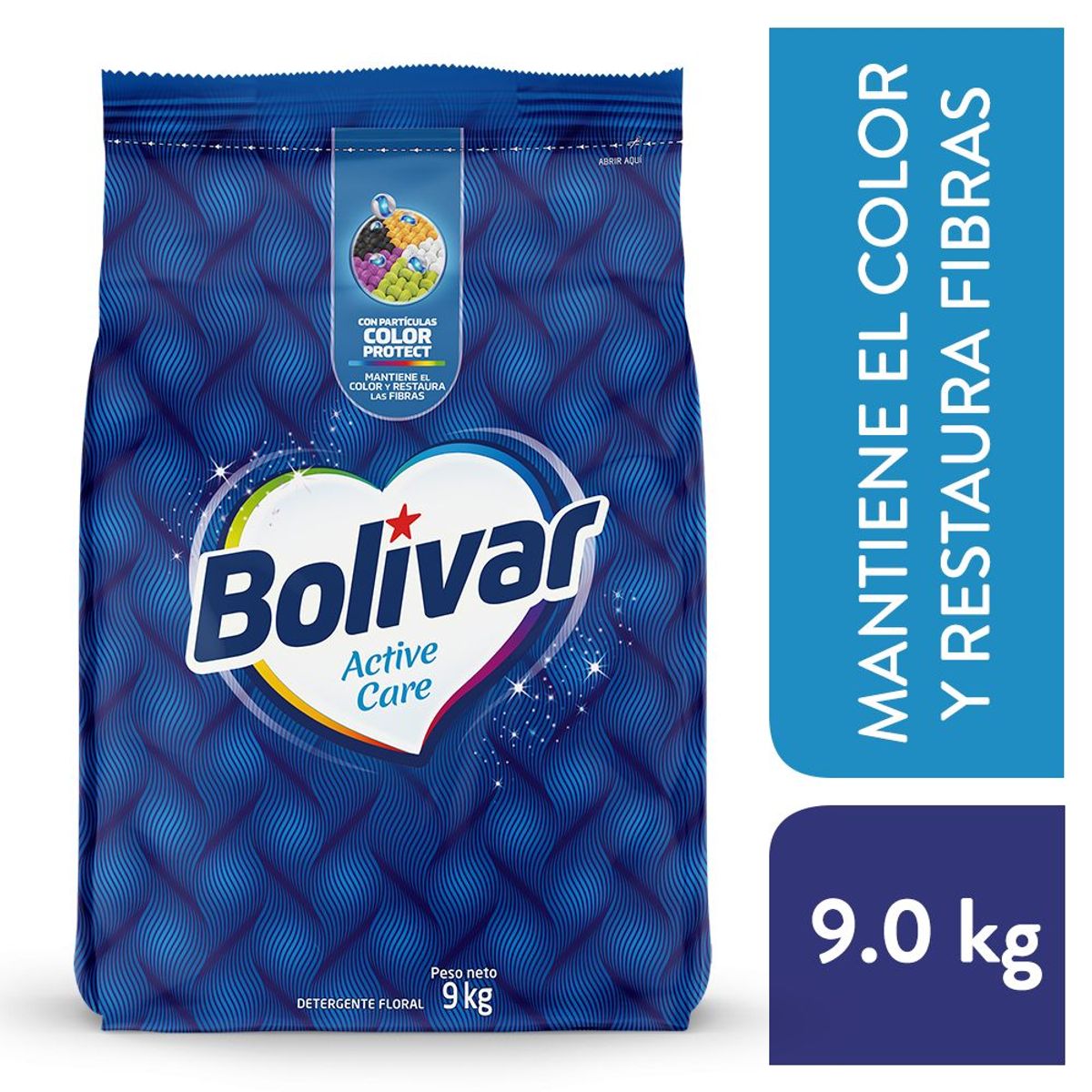 BOLIVAR - Detergente en Polvo Bolívar Active Care Floral Bolsa 9 Kg