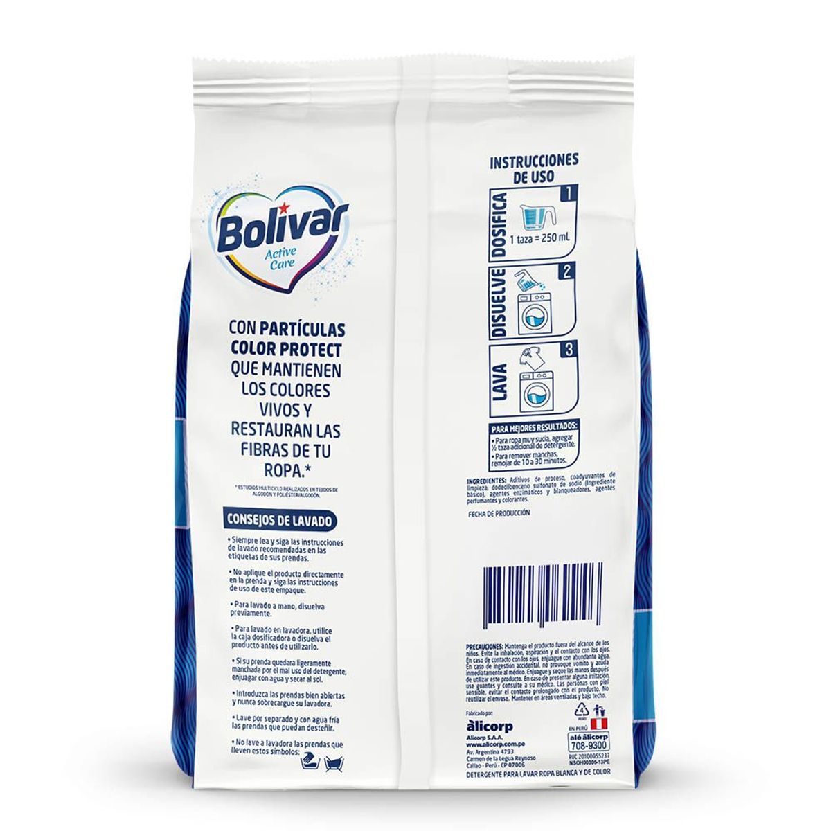 BOLIVAR - Detergente en Polvo Bolívar Active Care Floral Bolsa 9 Kg