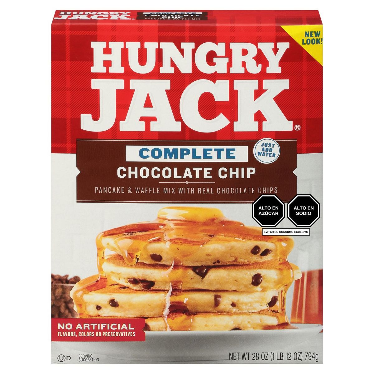 HUNGRY JACK - Mezcla de Pancakes Hungry Jack Chocolate Chips Caja 794 g