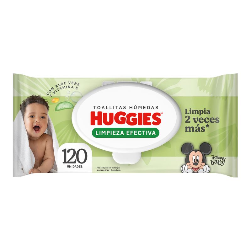 HUGGIES - TOALLA HUM HUGGIES LIMPIEZA EFECTIVA BOL X 120UND