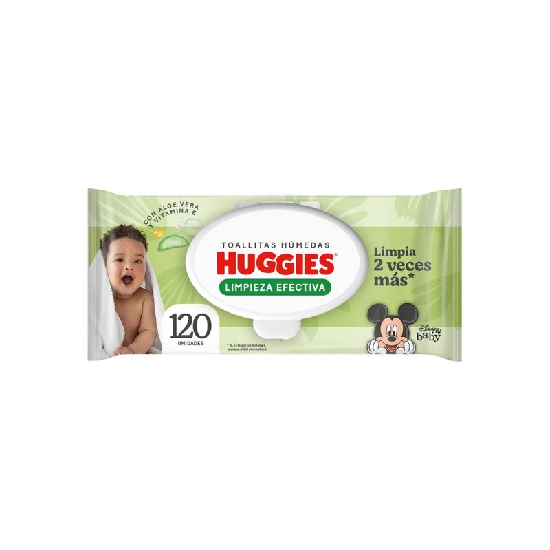 HUGGIES - Toallitas Húmedas Huggies Limpieza Efectiva Empaque 120 Und