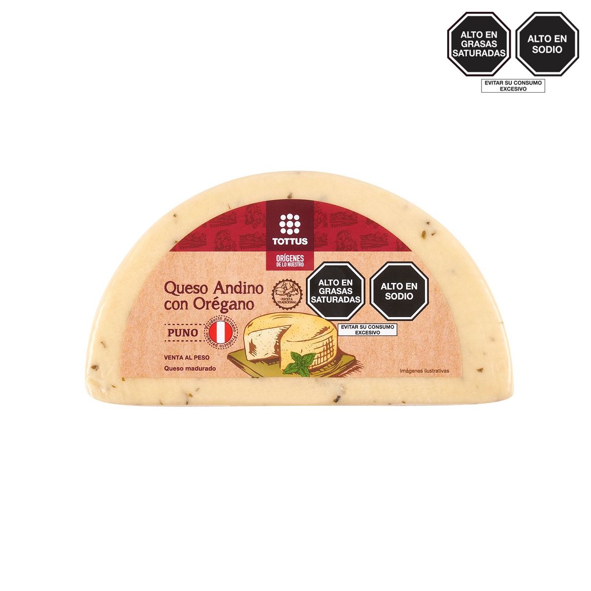 TOTTUS ORIGENES - Queso Andino con Orégano Tottus Orígenes x Kg