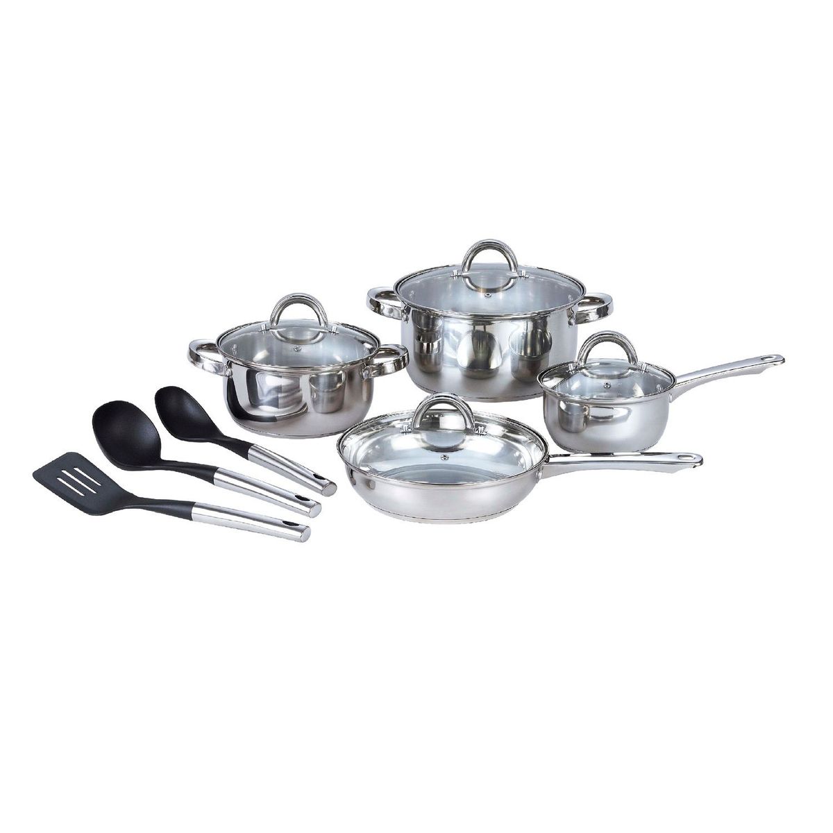 Casa Joven - Juego de Ollas 11 Piezas Acero Inoxidable con 3 Utensilios Casa Joven