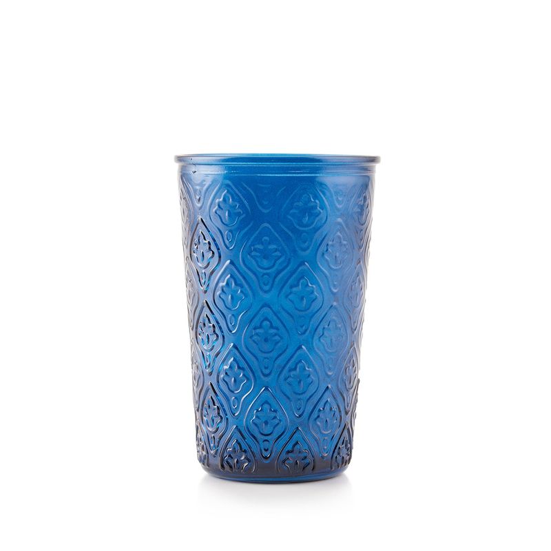 Casa Joven - VASO VIDRIO COLOR PRIMAVERA 325ML AZUL