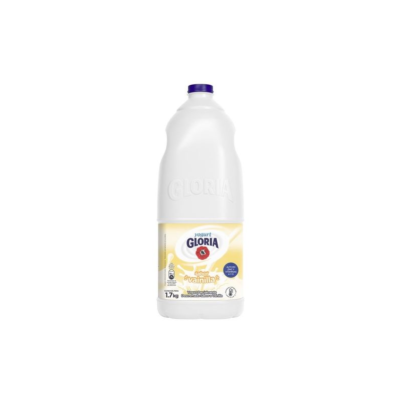 GLORIA - Yogurt Gloria Parcialmente Descremado Sabor Vainilla Botella 1.7 Kg