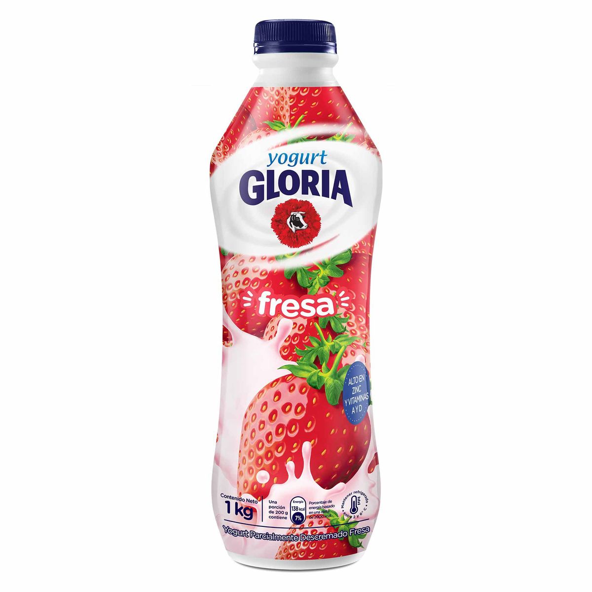 GLORIA - Yogurt Bebible Gloria Fresa Botella 1 Kg