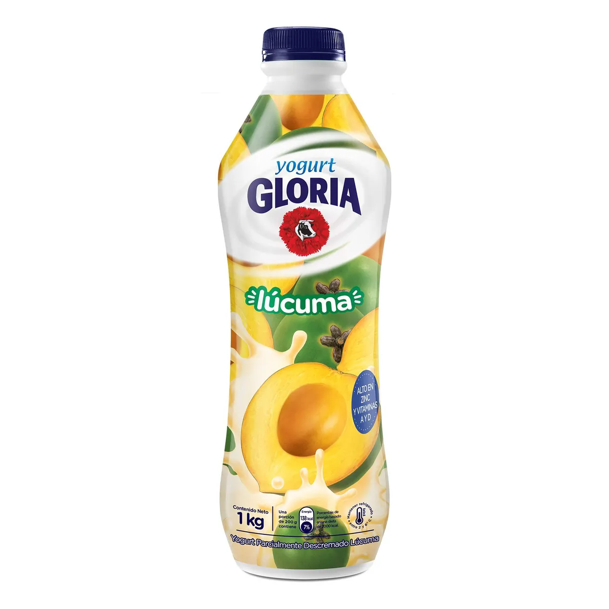 GLORIA - Yogurt Bebible Gloria Lúcuma Botella 1 Kg