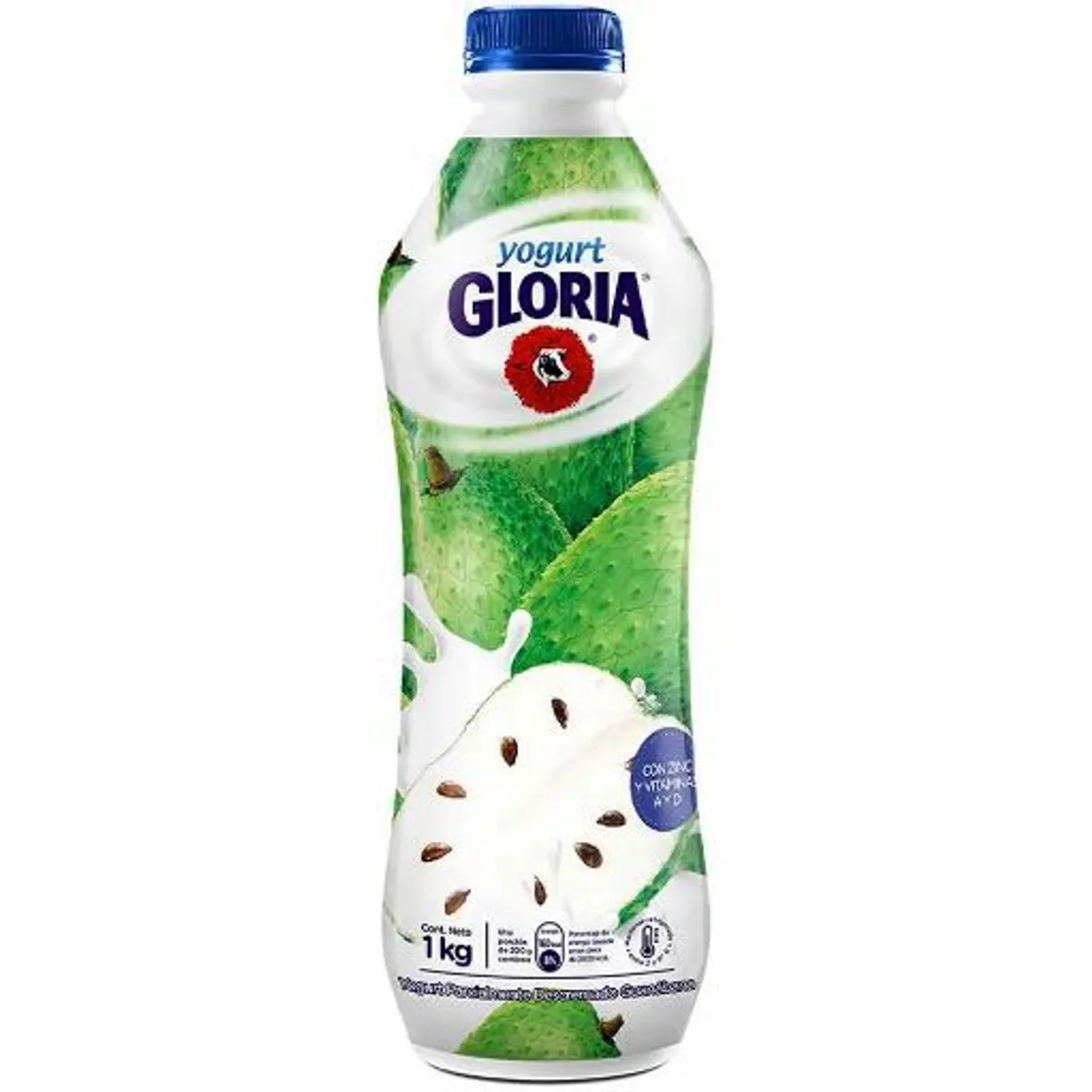 GLORIA - Yogurt Parcialmente Descremado Gloria Guanábana Botella 1 Kg