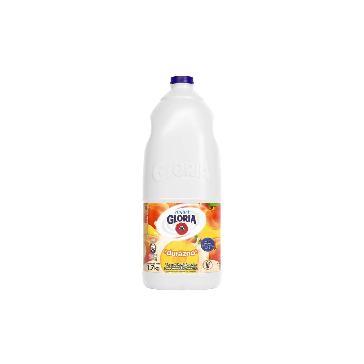 GLORIA - Yogurt Gloria Parcialmente Descremado Durazno Botella 1.7 Kg