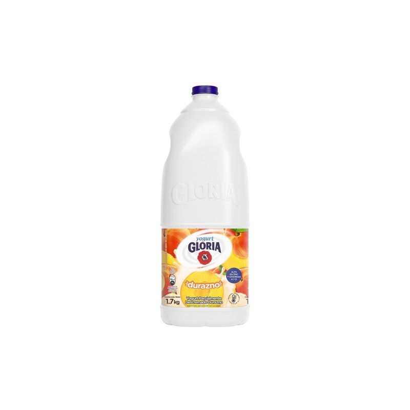 GLORIA - Yogurt Gloria Parcialmente Descremado Sabor Durazno Botella 1.7 Kg