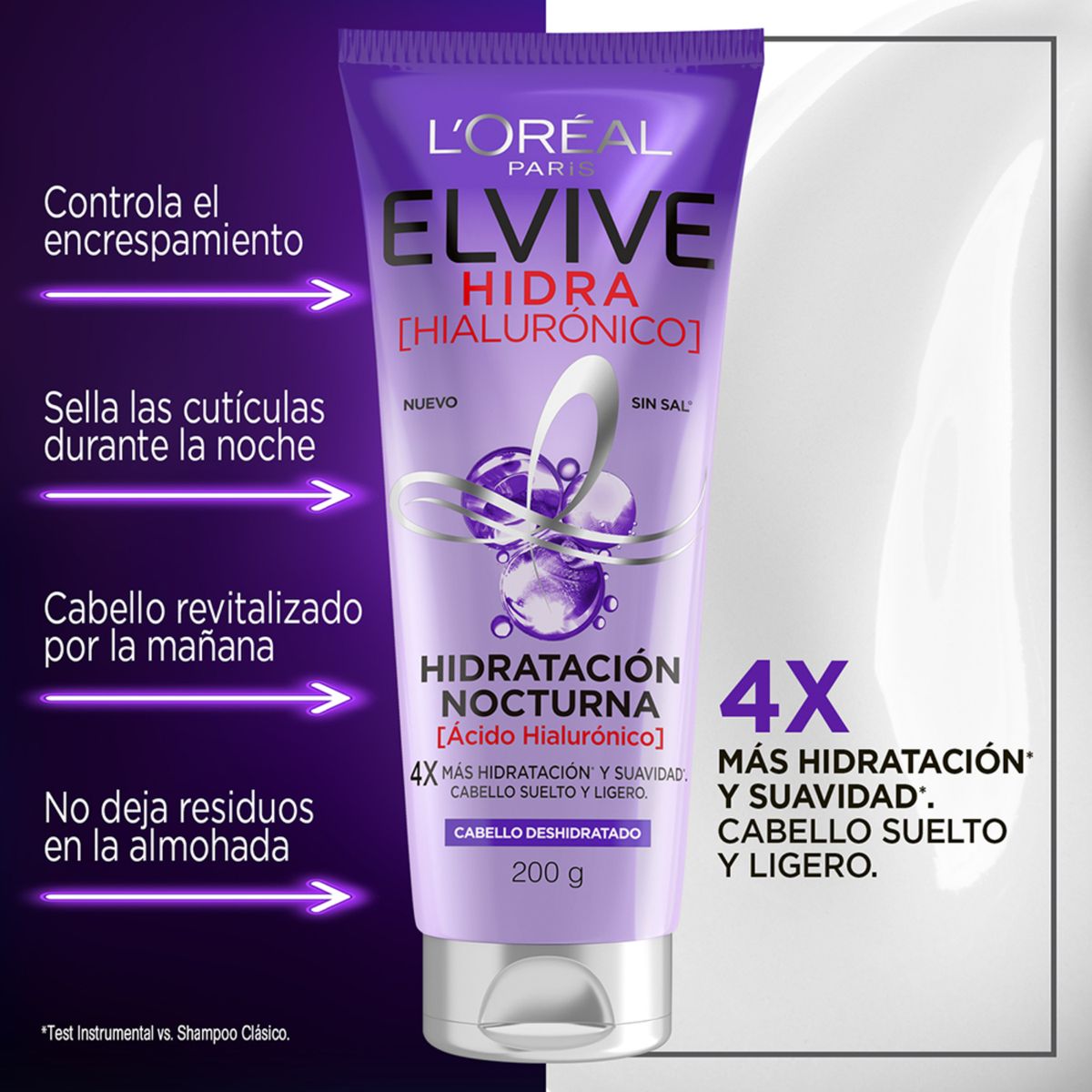 ELVIVE - Tratamiento Nocturno Elvive Hidra Hialurónico Envase 200 g
