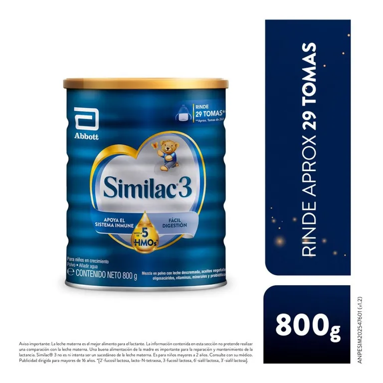 Fórmula Infantil Similac 3 Lata 800 g | Tottus Perú