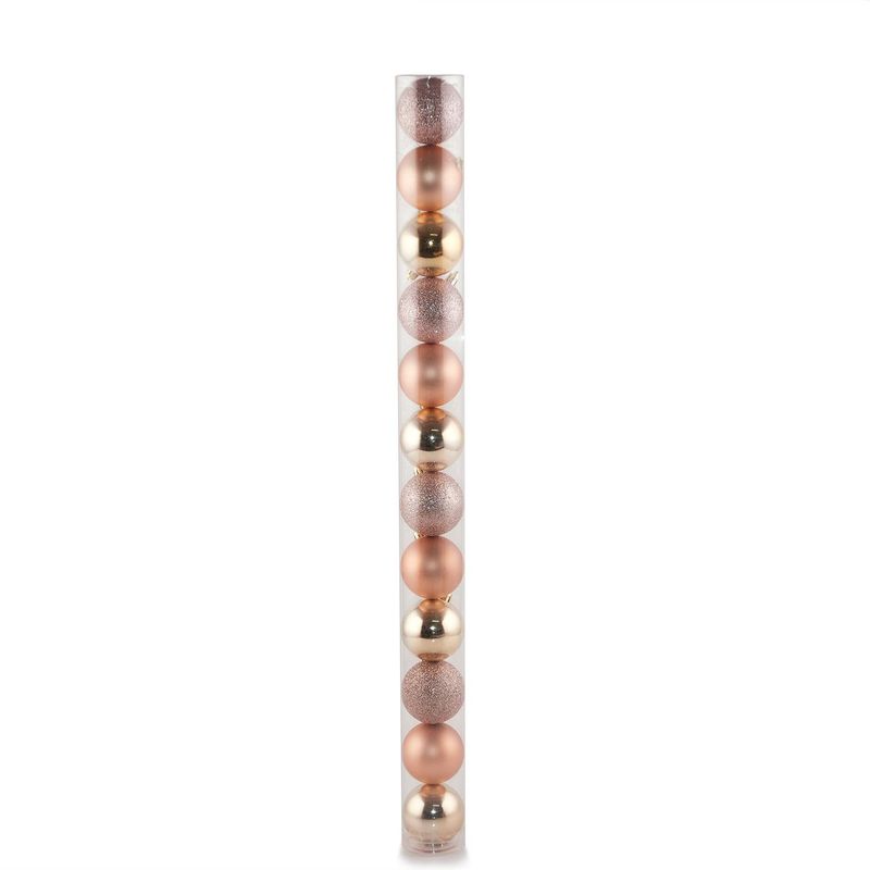 CASA JOVEN - SET X12 BOLAS CHAMPAGNE DORADO GLIT 6CM