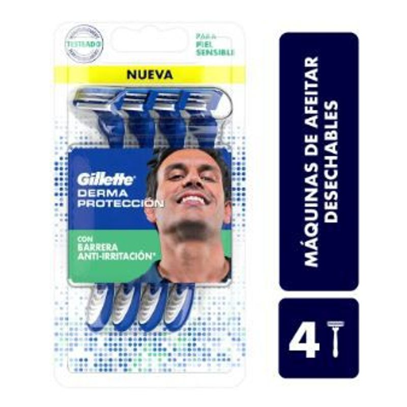 GILLETTE - Maquina Aft Desech Gillette Derma Protec x 4 Und