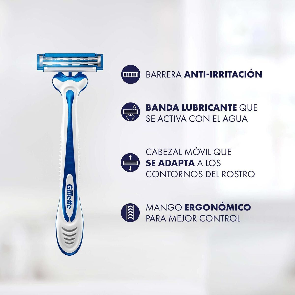 GILLETTE - Máquina de Afeitar Desechable Gillette Derma Protect Empaque 4 Und