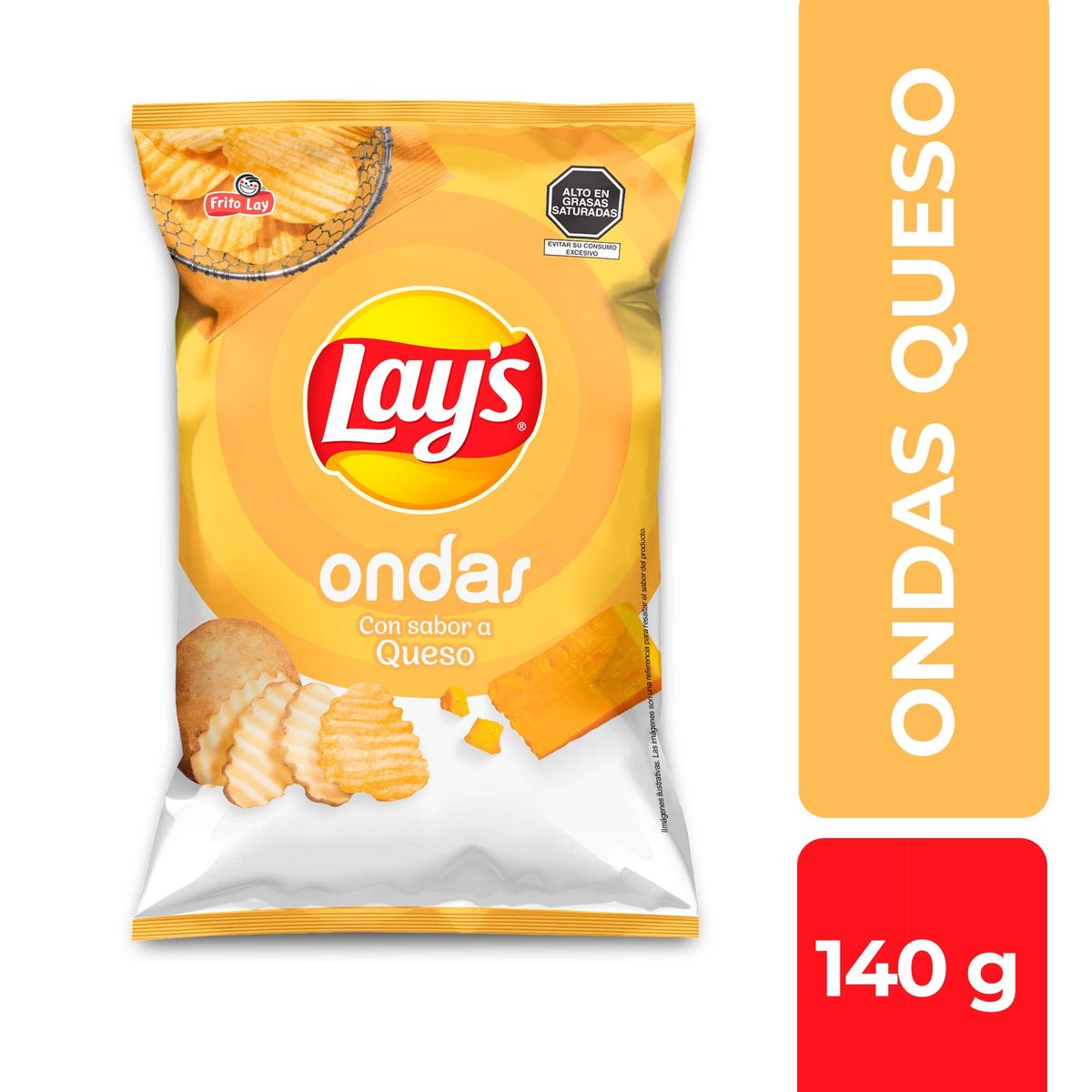 Papas Lay's Ondas Queso 140g | Tottus Perú