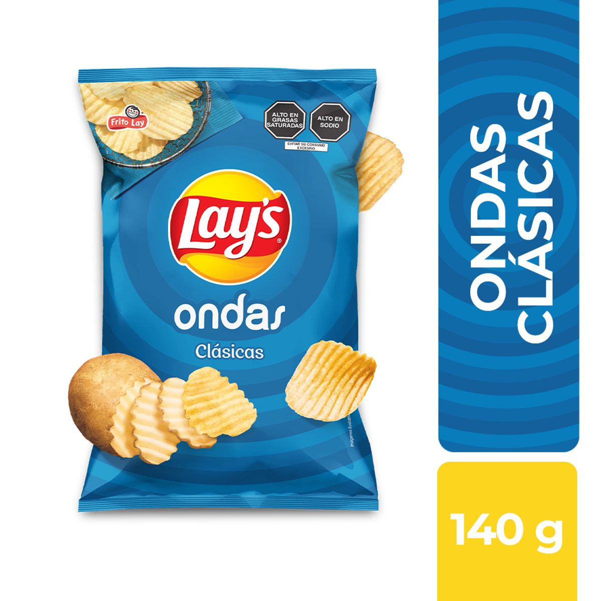 LAYS - Papas Lays Ondas Saladas Bolsa 140 g