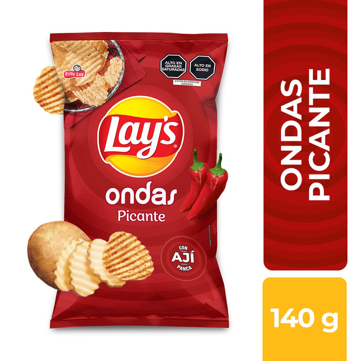LAYS - Papas Lays Ondas Picante Bolsa 140 g