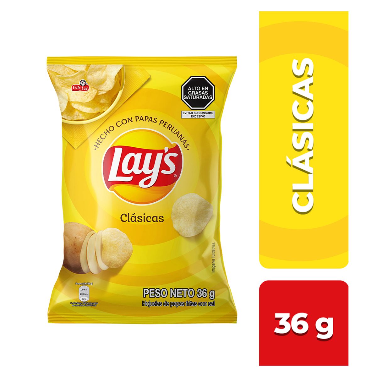 LAYS - Papas Fritas Lays Clásicas Sal Bolsa 36 g