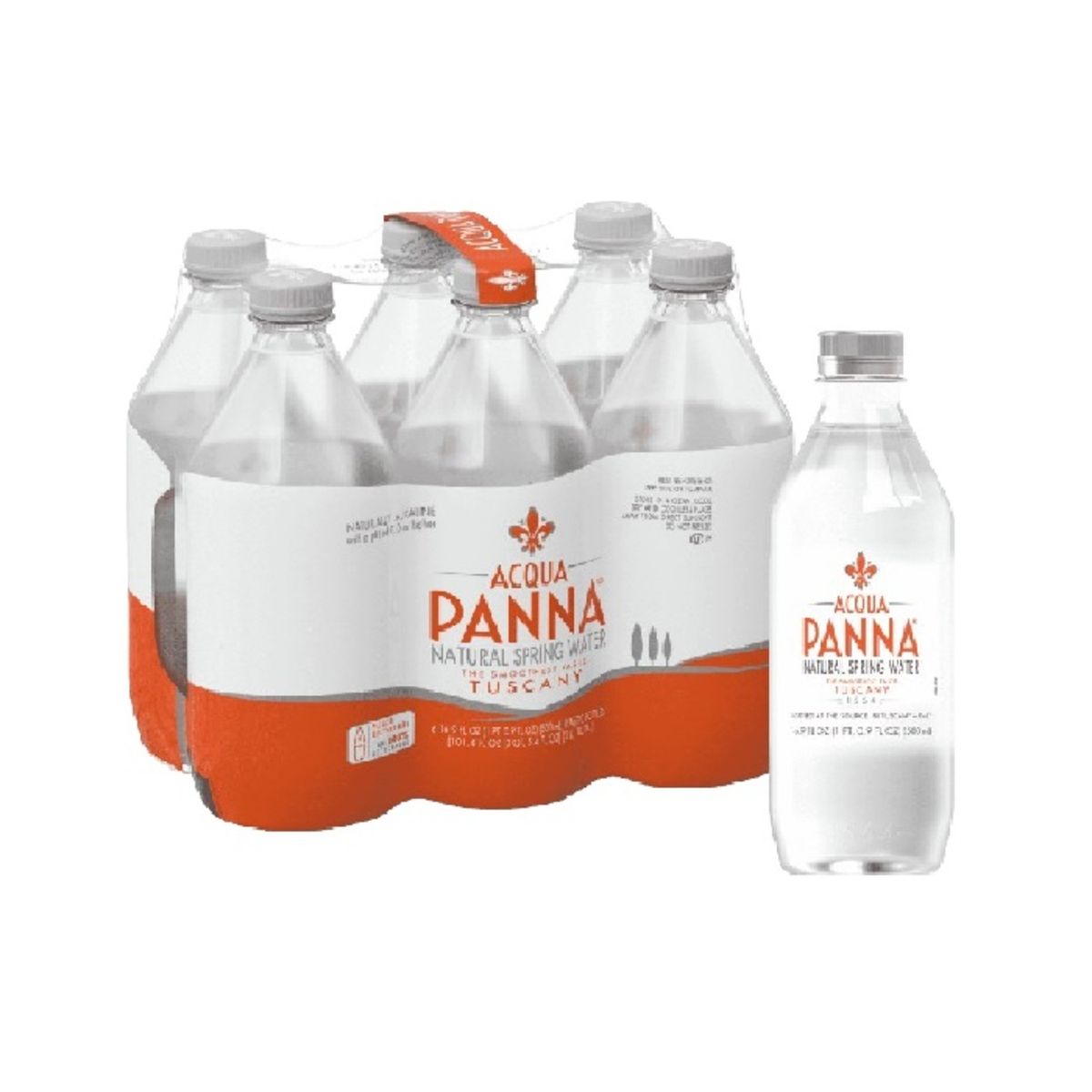 SAN PELLEGRINO - Agua Mineral Acqua Panna Sin Gas Sixpack Botella 500 mL