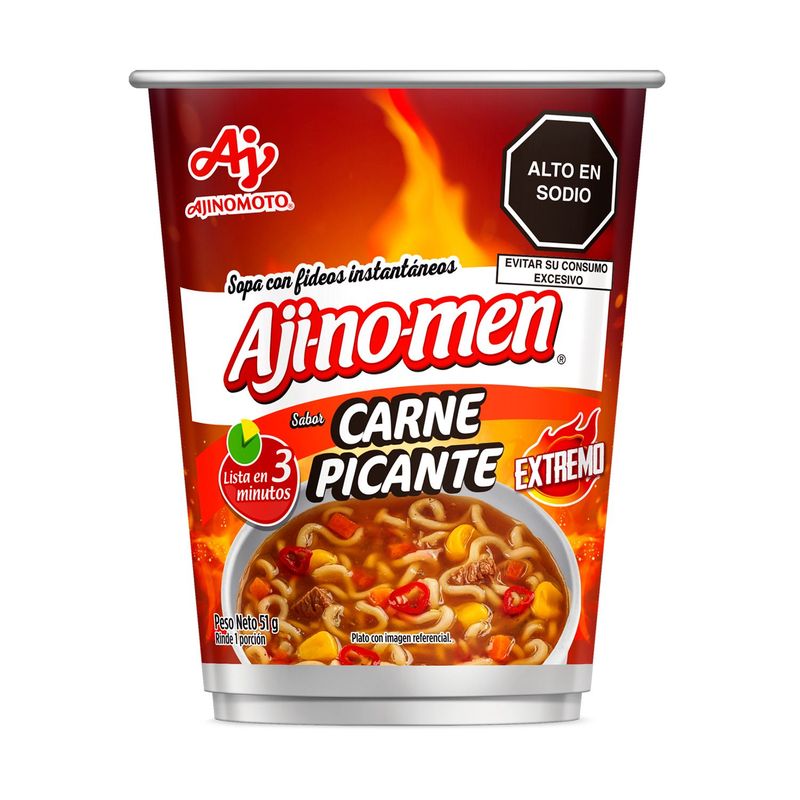 AJINOMEN - Sopa Instantanea Ajinomen Sabor Carne Picante Envase 51 g
