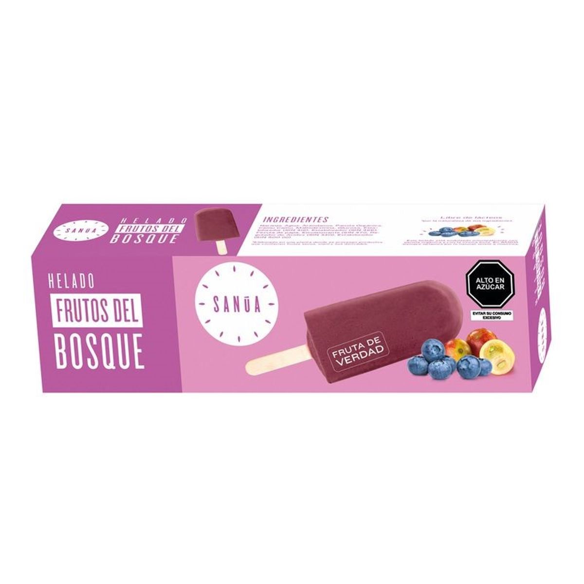 SANUA - Paleta Helado Sanua Frutos del Bosque Empaque 70 g