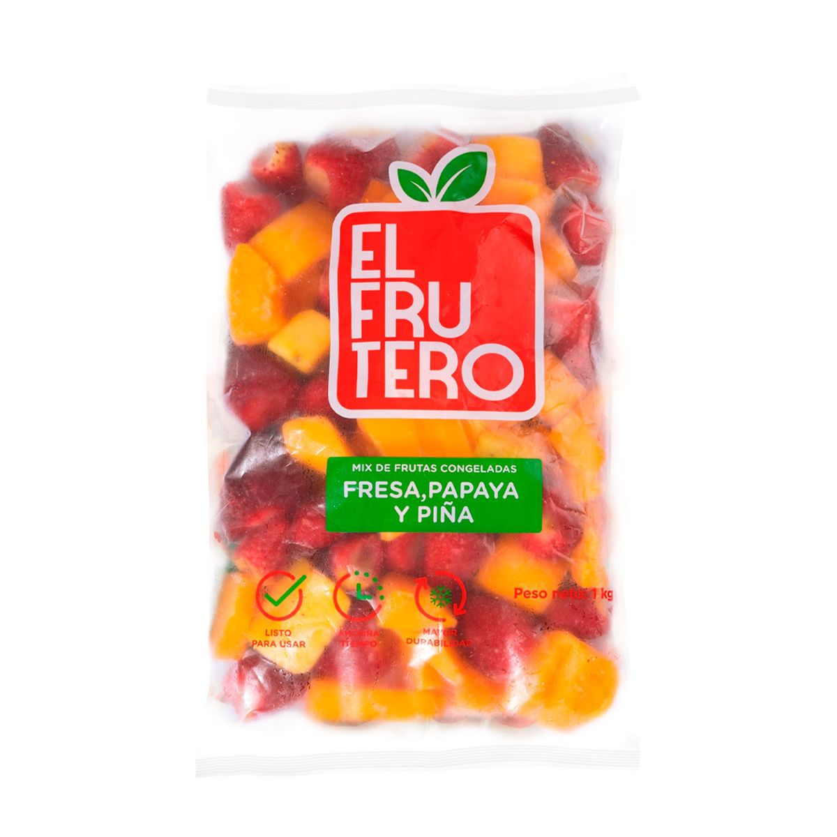 EL FRUTERO - Mix de Fresa Papaya y Piña El Frutero Bolsa 1 Kg