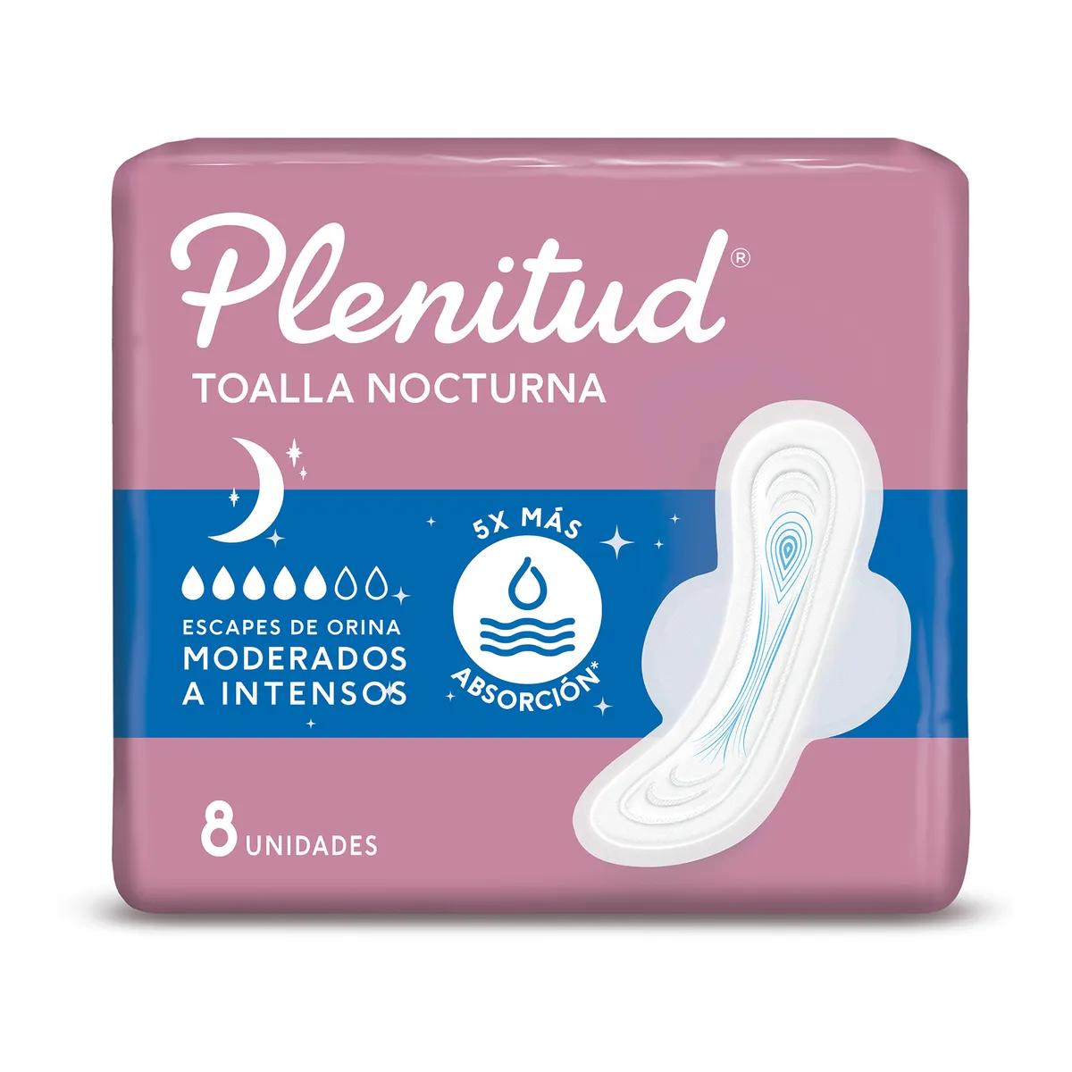 PLENITUD - Toalla Incontinencia Plenitud Femme Antibacterial Empaque 8 Und
