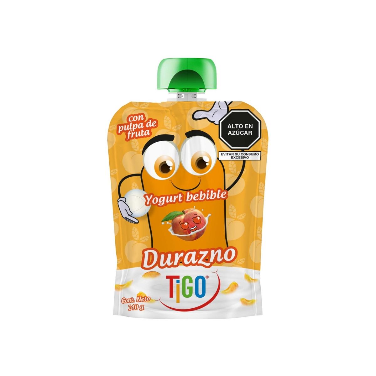 TIGO - Yogurt Bebible Tigo con Pulpa de Durazno Doypack 140 g