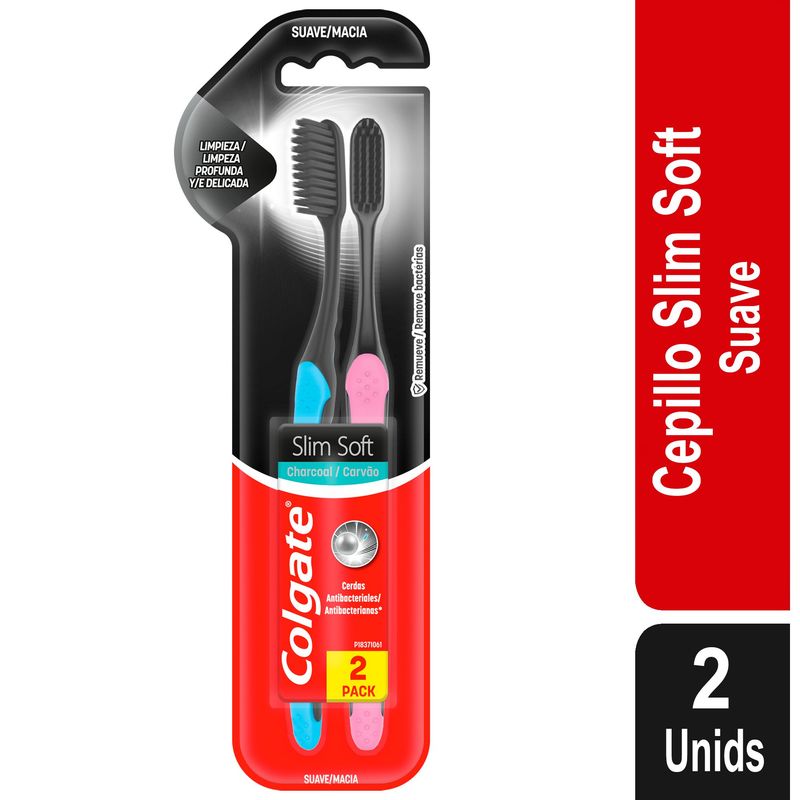 COLGATE - Cepillo Dental Colgate Slim Soft Black Pack 2 Und