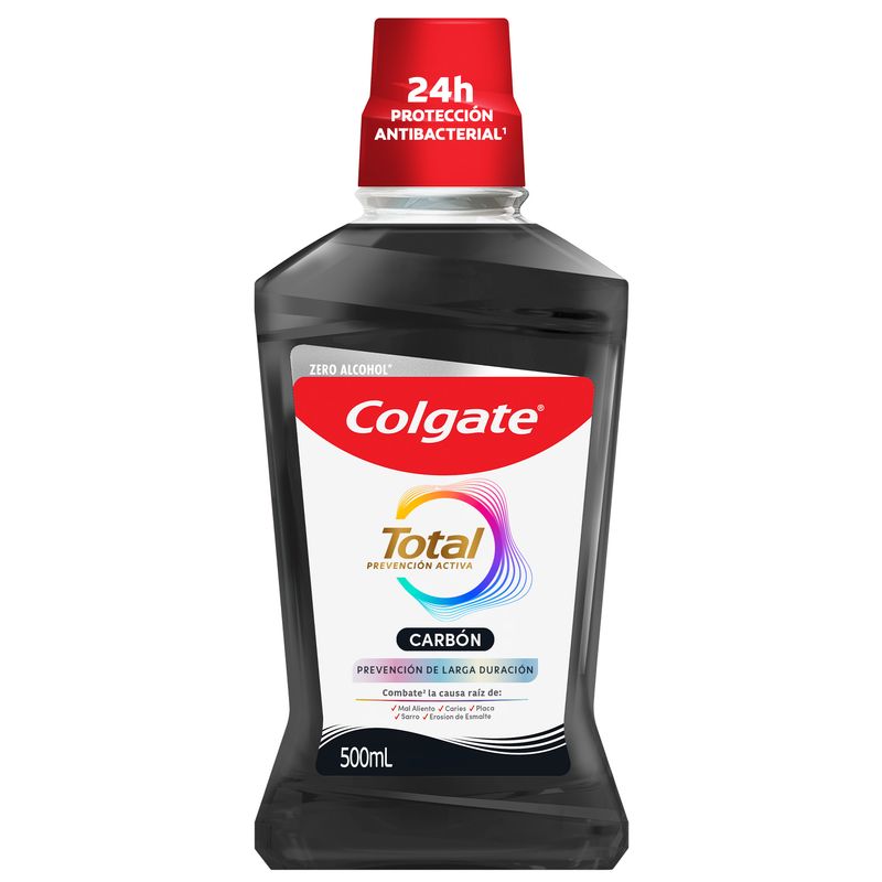 COLGATE - Enjuage Bucal Colgate Total 12 Carbón Envase 500 mL