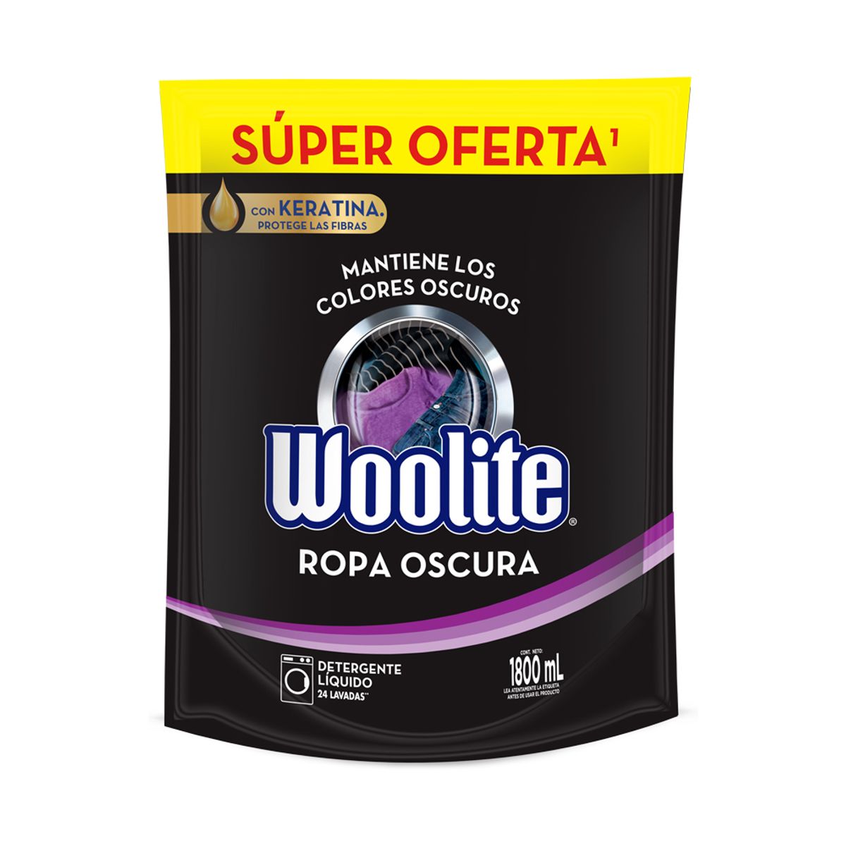 WOOLITE - Detergente Líquido Woolite Ropa Oscura Doypack 1.8 L