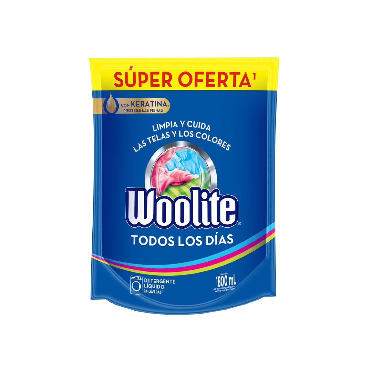 WOOLITE - Detergente Líquido Woolite Todos los Días Doypack 1.8 L
