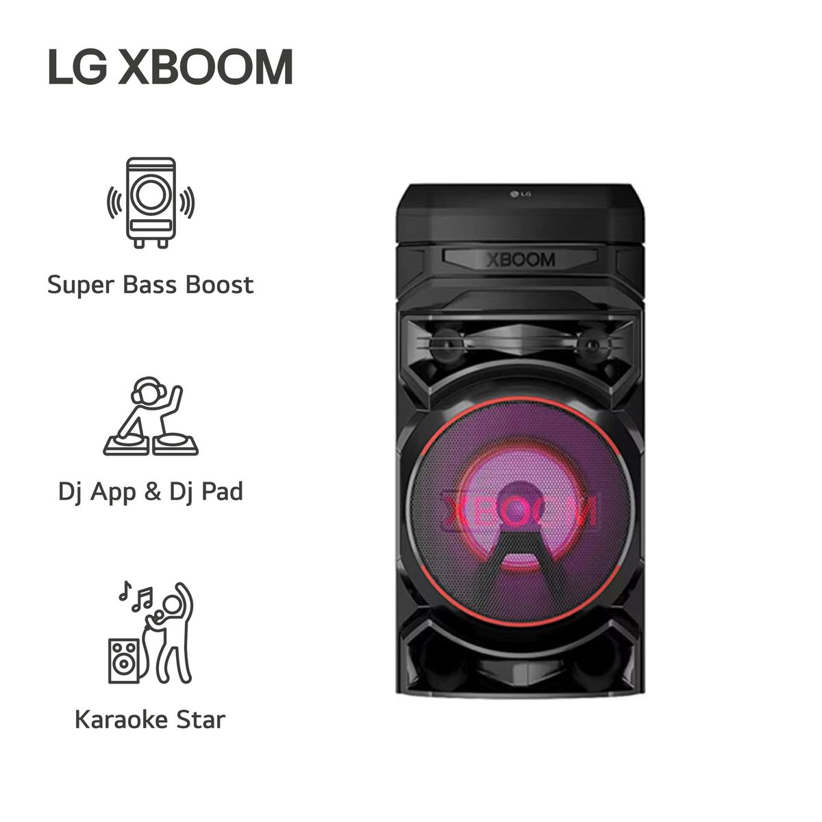 LG - Torre de Sonido LG XBOOM RNC5 Multi-Bluetooth Karaoke Star