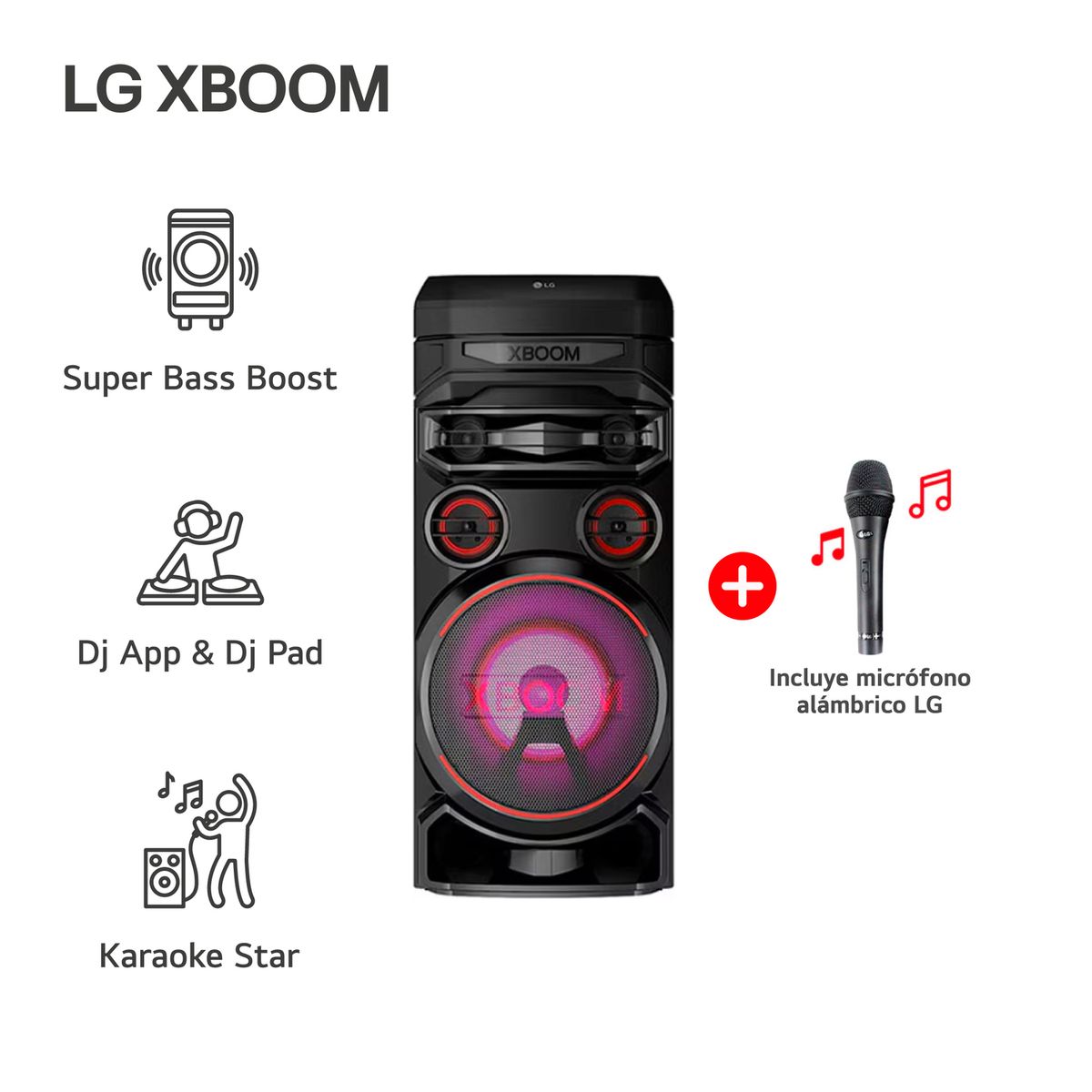 LG - Torre de Sonido LG XBOOM RNC7 Multi-Bluetooth Karaoke Star