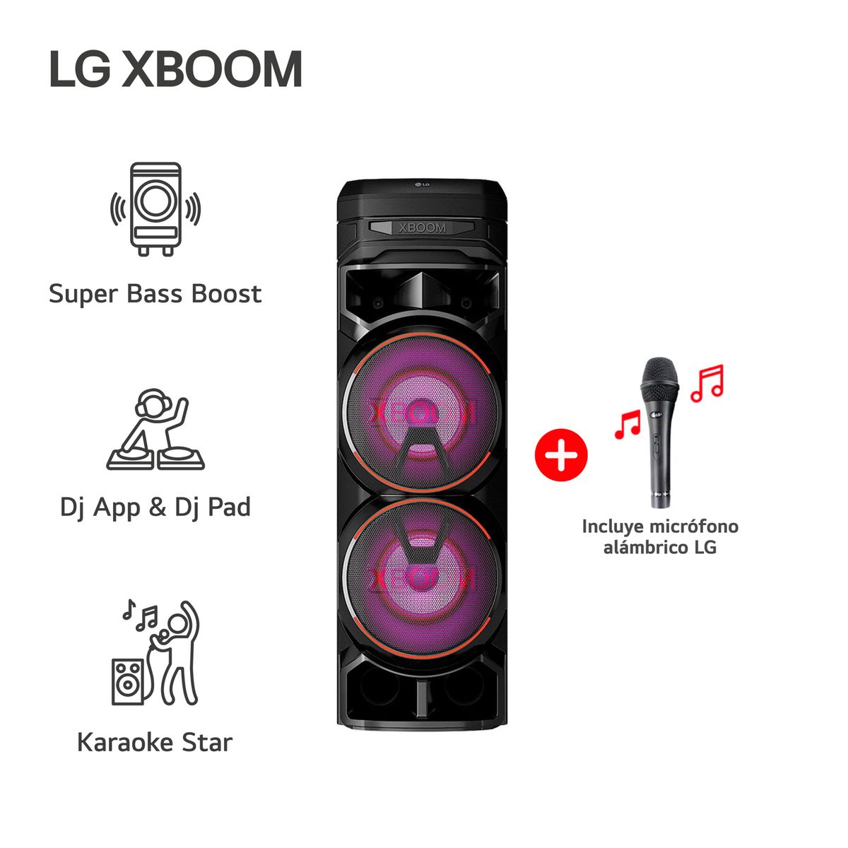 LG - Torre de Sonido LG XBOOM RNC9 Multi-Bluetooth Karaoke Star
