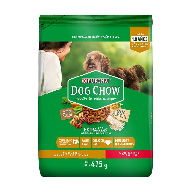 DOG CHOW - Alimento Seco para perro DOG CHOW ADULTOS MINIS Y PEQUEÑOS 475gr
