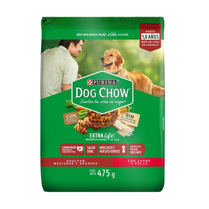 DOG CHOW - Alimento Seco para perro DOG CHOW ADULTOS Medianos y Grandes 475gr