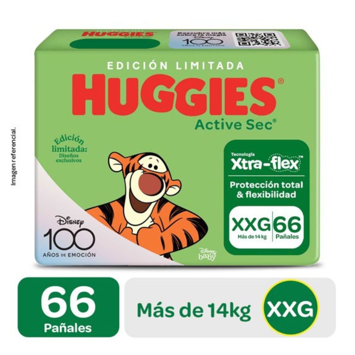 HUGGIES - Pañales Huggies Active Sec Xtra Flex Talla XXG Empaque 66 Und