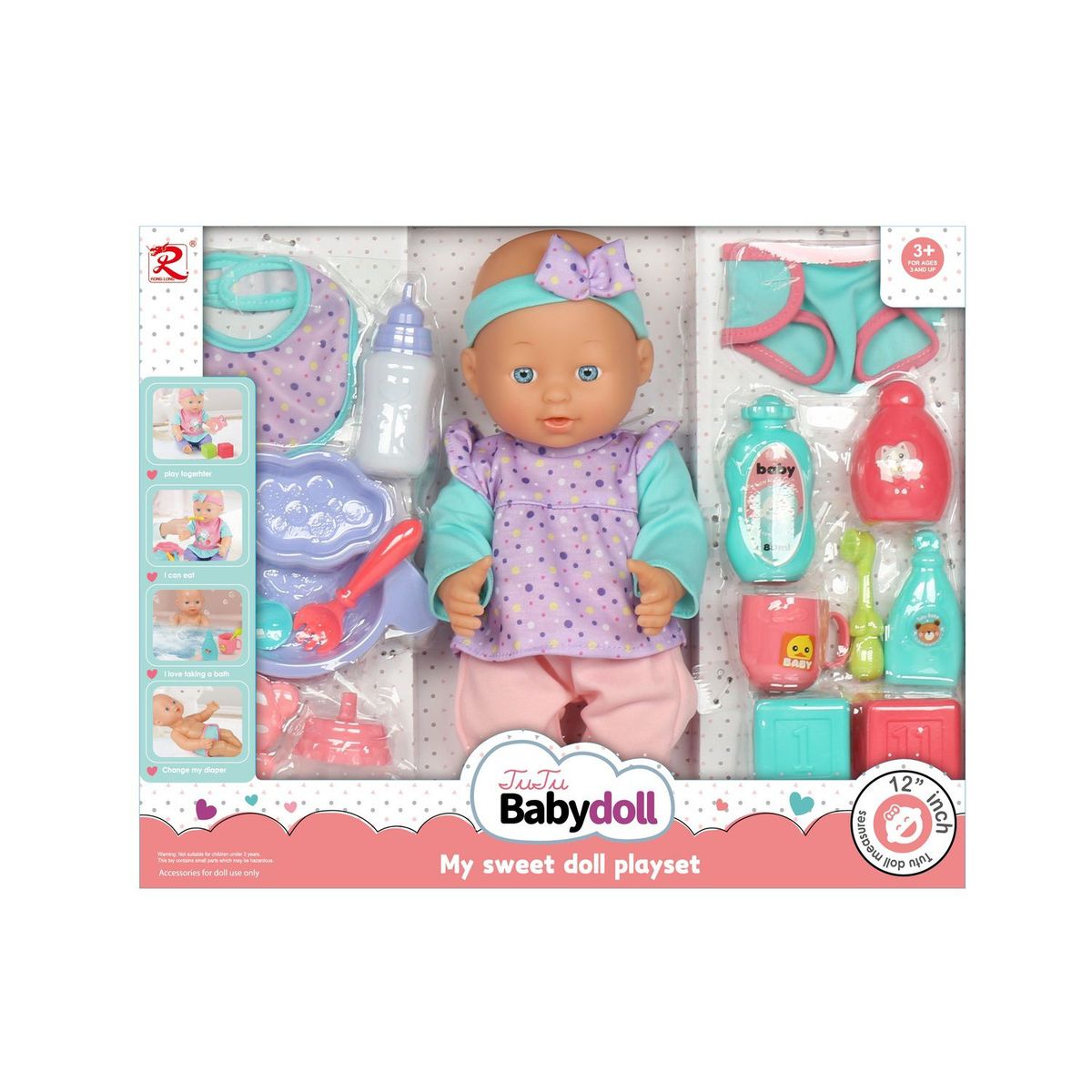  - Muñeca con Accesorios y Juguetes 30 cm