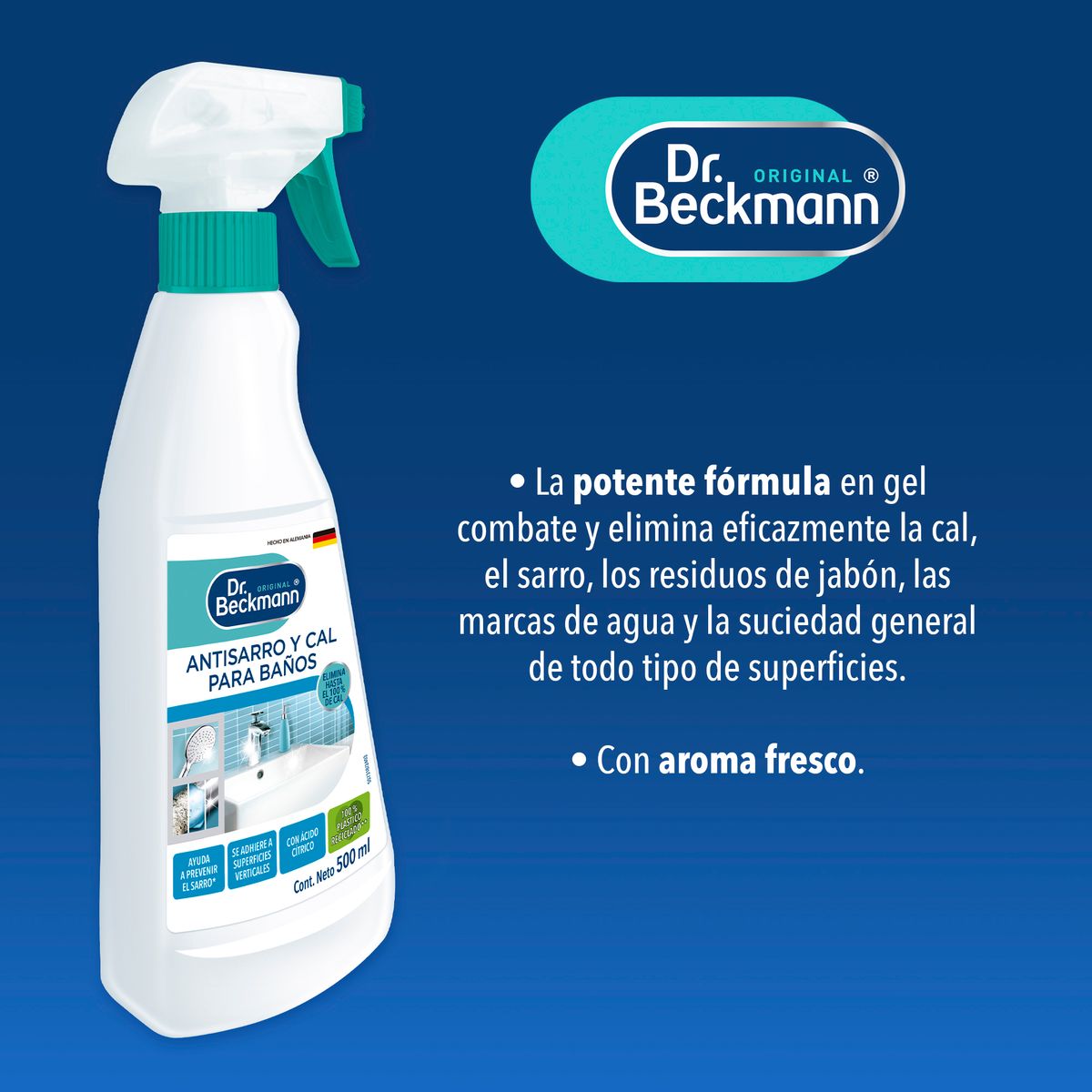 DR BECKMANN - Limpiador Antisarro y Cal Dr. Beckmann Envase 500 mL